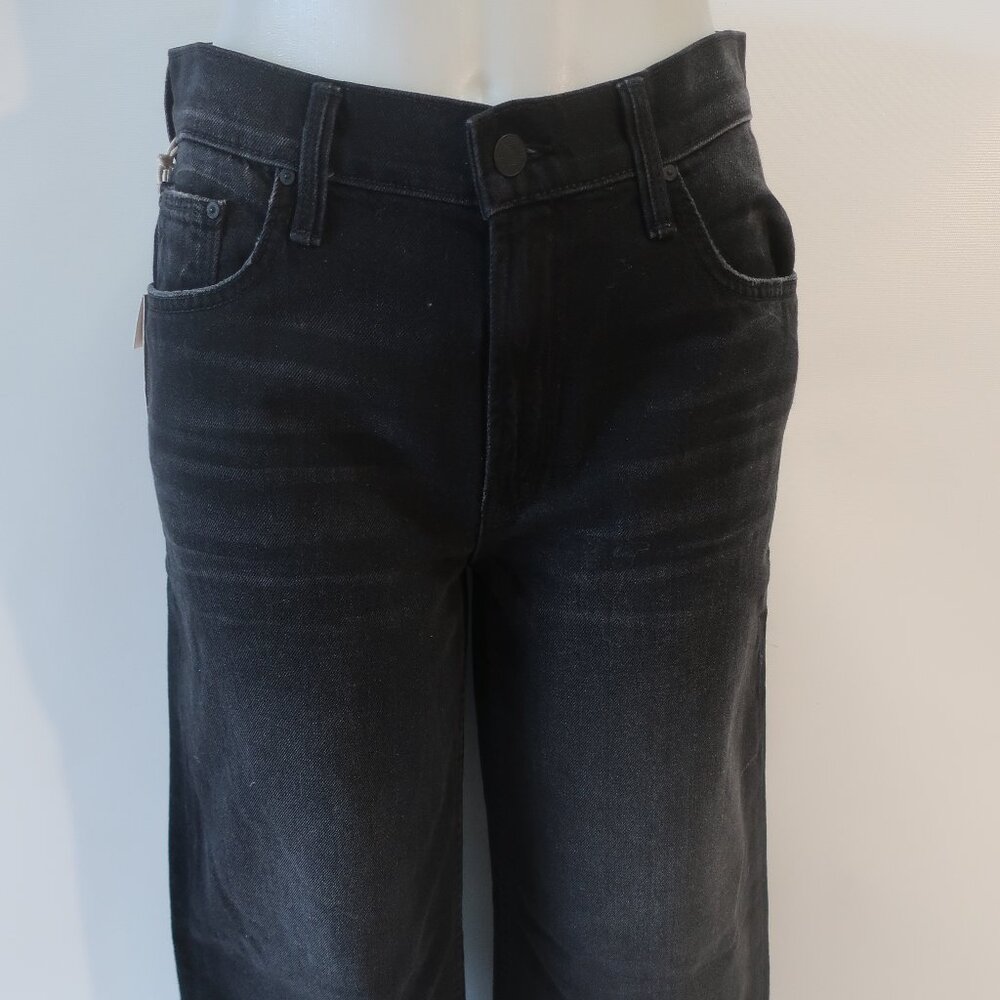 NWT Womens Mother Black Magic (Item- 9) The Spinner Zip Sneak Wide Leg Jeans 27 - Picture 7 of 16